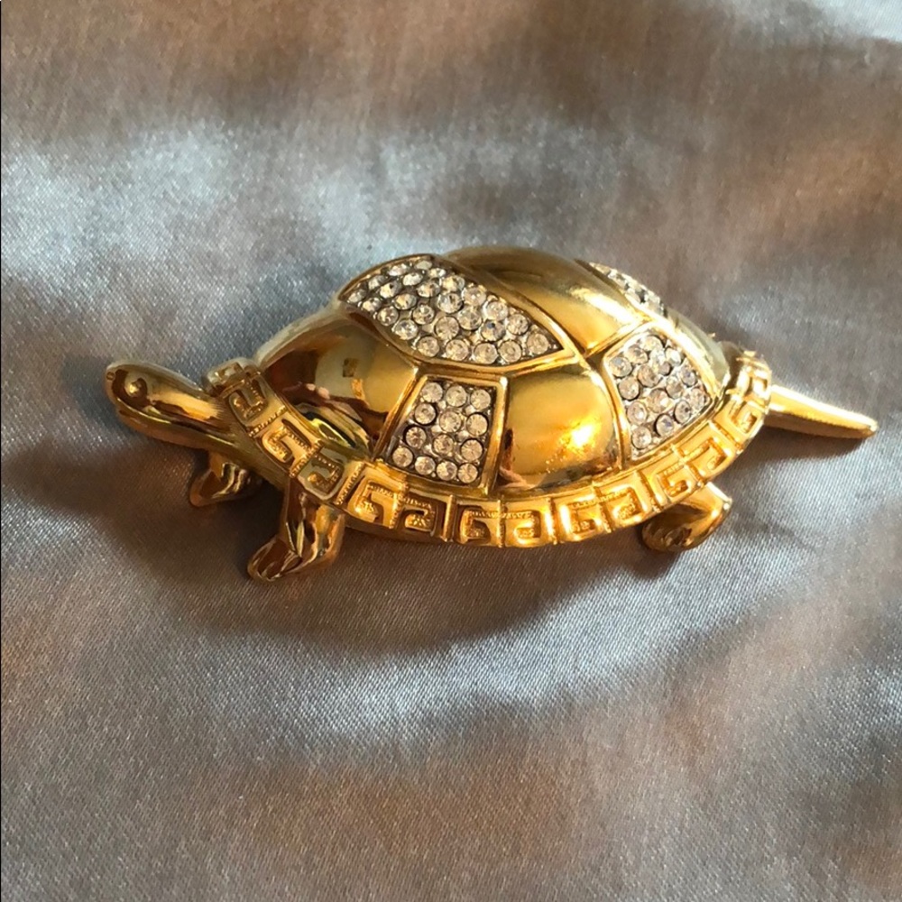 VINTAGE - GIVENCHY GOLD TURTLE BROOCH / PIN